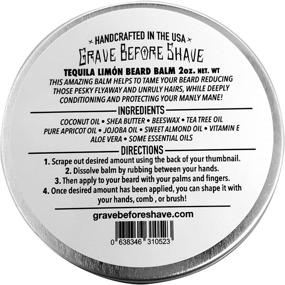 img 2 attached to 🌵 GRAVE BEFORE SHAVE Tequila Limon Blend Beard Balm: The Ultimate Beard Care Solution with a Refreshing Twist