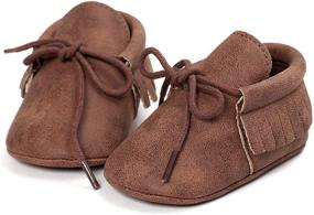 img 3 attached to 👶 Adorable Baby Boys and Girls Moccasins Sneakers: Soft Sole Tassels Prewalker Anti-Slip Shoes