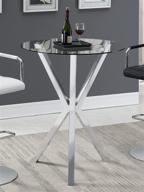 🔘 chrome and clear glass top x-shaped base round pub table логотип