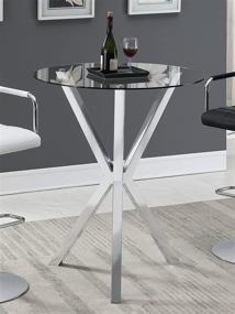 img 3 attached to 🔘 Chrome and Clear Glass Top X-Shaped Base Round Pub Table