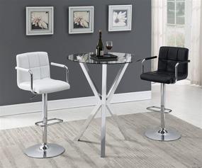 img 1 attached to 🔘 Chrome and Clear Glass Top X-Shaped Base Round Pub Table