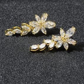 img 1 attached to Sparkling Gold Cubic Zirconia Bridal Earrings: Elegant Girls' Jewelry