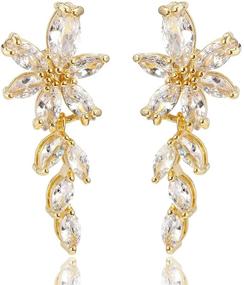 img 4 attached to Sparkling Gold Cubic Zirconia Bridal Earrings: Elegant Girls' Jewelry