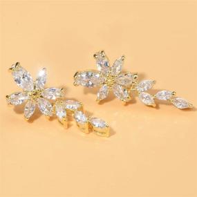 img 2 attached to Sparkling Gold Cubic Zirconia Bridal Earrings: Elegant Girls' Jewelry