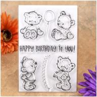 🎈 kwan crafts clear stamps - happy birthday bear balloon: perfect for card making, decor and diy scrapbooking logo