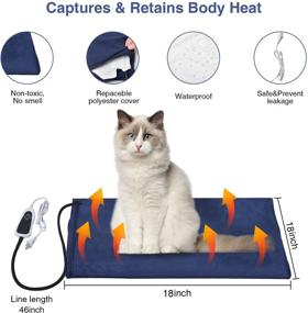 img 3 attached to 🐾 Upgraded Pet Heating Pad: Electric Warming Mat for Dogs and Cats, 11 Temperature Levels, 12 Timer Options, Auto Power Off - Safe and Adjustable Indoor Heated Bed