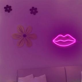 img 1 attached to 💋 AUSAYE LED Neon Light in Lip Shape - Perfect Party Supplies, Girls Room Decor, Table Décor, Children Kids Gift (Pink)