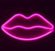 💋 ausaye led neon light in lip shape - perfect party supplies, girls room decor, table décor, children kids gift (pink) логотип