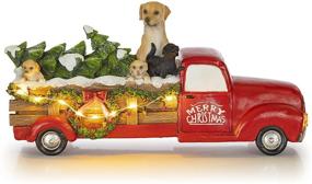 img 4 attached to Radiant LED Merry Christmas Puppy Pickup 🎅 Truck by VP Home - Illuminate the Joy!