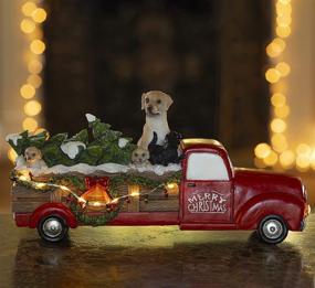 img 2 attached to Radiant LED Merry Christmas Puppy Pickup 🎅 Truck by VP Home - Illuminate the Joy!