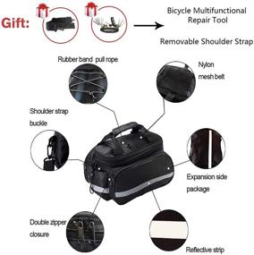 img 3 attached to 🚲 Waterproof Bike Bag Rear Trunk Bag with Shoulder Strap - Farway Bicycle Rack Bag, Reflective Trim, Zipper Pockets & Bottle Case - Including Bicycle Repair Accessories