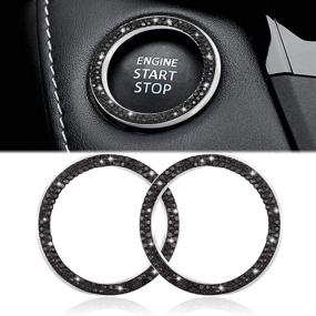 img 4 attached to 🔑 WINKA Car Engines Start Stop Accessories: Enhance Your Car's Interior with Black 2pcs Rhinestone Sticker