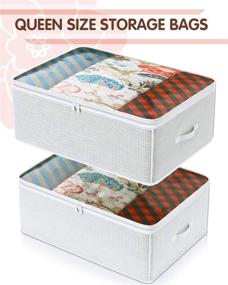 img 3 attached to Spacious Comforter and Blanket Storage Bags: Organize Clothes in Closets with Cozy Casa's Large Capacity Organizer