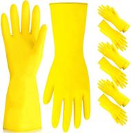 🧤 rubber dishwashing gloves - heavy duty yellow flock lined kitchen gloves for effective cleaning logo