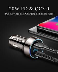 img 2 attached to 🔌 38W Dual USB Car Charger [Pure Copper], SUPERONE with 20W PD Port and QC 3.0 for iPhone 13 Pro Max/13 Pro/13 Mini/12 Pro Max/12 Pro/12 Mini/Samsung/Google Pixel and More - USB C Car Charger