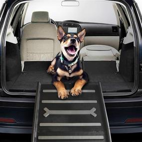 img 3 attached to 🐶 Convenient and Secure ALL FOR PAWS Dog Ramps: Ideal for Large Dogs - Portable, Lightweight, and Easy to Fold Dog Ramp for SUVs, Trucks, and Cars - Non-Slip Design, Supporting up to 200lbs