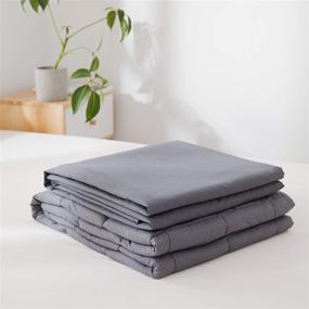 img 3 attached to 🐼 PANDAHOME 48"x72" Grey Duvet Cover: Premium Polyester Microfiber for Weighted Blanket - Removable & Stylishly Grey