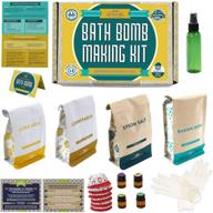 bath bomb kit: create 12 diy lush cupcake mold bath bombs, includes pure therapeutic grade essential oils & gift box. logo