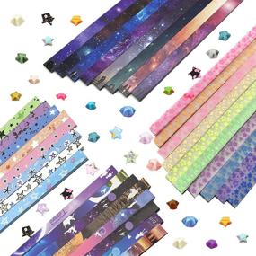 img 4 attached to 🌙✨ Wartoon Moon Starry Sky Pentagram Origami Stars Paper Set with Luminous Starry Sky Paper, 1770 Sheets: A mesmerizing creative delight!