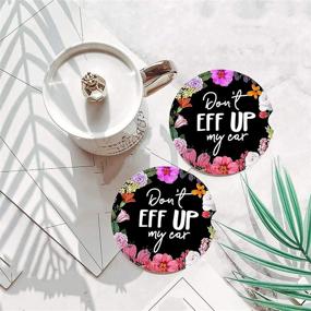 img 2 attached to 🌸 NewCraft Car Coasters: Cute Floral Auto Accessories for Women - 2 Pack