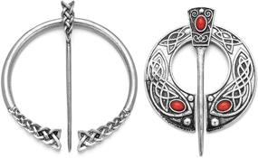 img 4 attached to XGALA Viking Brooch Pin Clasp Norse Flbula Cloak Pin Celtic Shawl Scarf Clothing Viking Brooch Jewelry for Women Girls with Enhanced SEO
