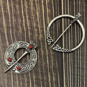 img 1 attached to XGALA Viking Brooch Pin Clasp Norse Flbula Cloak Pin Celtic Shawl Scarf Clothing Viking Brooch Jewelry for Women Girls with Enhanced SEO