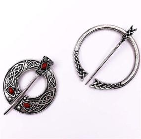 img 2 attached to XGALA Viking Brooch Pin Clasp Norse Flbula Cloak Pin Celtic Shawl Scarf Clothing Viking Brooch Jewelry for Women Girls with Enhanced SEO