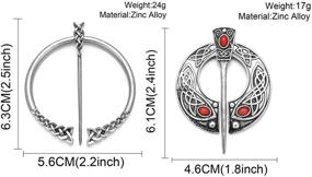 img 3 attached to XGALA Viking Brooch Pin Clasp Norse Flbula Cloak Pin Celtic Shawl Scarf Clothing Viking Brooch Jewelry for Women Girls with Enhanced SEO