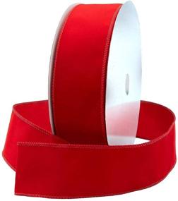 img 3 attached to 2.5 Inch Wide Red Wire Ribbon Velvet - Wired-Edge Trim for Gift Wrapping Bow, Indoor and Outdoor Christmas Tree Trimming, Winter Wedding Ribbons, Xmas Crafts and Gifts (Pack of 30)