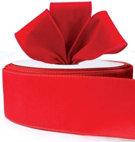 img 2 attached to 2.5 Inch Wide Red Wire Ribbon Velvet - Wired-Edge Trim for Gift Wrapping Bow, Indoor and Outdoor Christmas Tree Trimming, Winter Wedding Ribbons, Xmas Crafts and Gifts (Pack of 30)