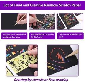 img 1 attached to 🎨 Vibrant Scratch Rainbow Stencils for Festive Celebrations - Christmas & Birthdays