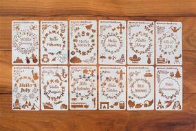 img 4 attached to 📆 BULLETstencils: Hello Months of The Year Set - 12 Journal Stencils +1 Mystery Stencil! Discover Fun Themes, Words & Borders for Every Month!