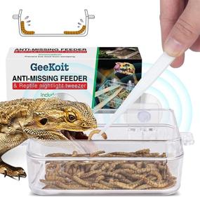 img 4 attached to Essential Reptile Tank Accessory: Reptile Water Food Dish, Feeding Tongs, and Escape-Proof Bowl for Various Species – Lizard, Bearded Dragon, Leopard Gecko, Crested Gecko, Chameleon, Tortoise, Frog, Hermit Crab, Iguana, Superworm, Dubia, Mealworm