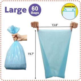 img 3 attached to 🐾 BOS Amazing Odor-Sealing Cat Waste Disposal Bags - Durable & Unscented (60 Bags) [Size: Large, Color: Light Blue] - NOT Intended as a Litter Box Liner