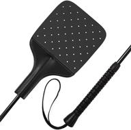 🪰 amish-inspired heavy duty leather fly swatter with durable horse tack whip handle, 21" (assorted colors, leather, black) logo