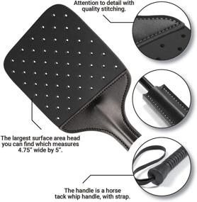 img 3 attached to 🪰 Amish-Inspired Heavy Duty Leather Fly Swatter with Durable Horse Tack Whip Handle, 21" (Assorted Colors, Leather, Black)