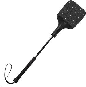 img 2 attached to 🪰 Amish-Inspired Heavy Duty Leather Fly Swatter with Durable Horse Tack Whip Handle, 21" (Assorted Colors, Leather, Black)