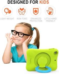 img 3 attached to 👧 PEPKOO Kids iPad Mini Case - Lightweight Shockproof Cover for Apple iPad Mini 1st, 2nd, 3rd Generation - Folding Handle Stand, Full Body Rugged Protection - 7.9 inch, Green Blue