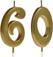 🎂 stylish gold 60th birthday candles & number 60 cake topper - ideal party decorations logo