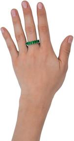 img 2 attached to 💍 Maya J Eternity Ring - Emerald-Cut, Featuring Handcrafted and Exquisite Gemstones for Fashionable Elegance