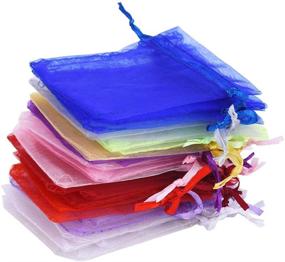 img 2 attached to Mudder 100-Piece Organza Gift Bags: Multi-Color Wedding Favors & Jewelry Pouches, Small Size