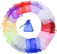 mudder 100-piece organza gift bags: multi-color wedding favors & jewelry pouches, small size logo