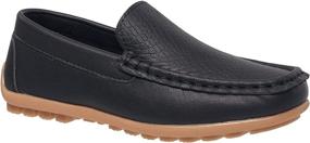 img 4 attached to CoXist Toddlers Leather Loafer Moccasin Boys' Shoes at Loafers