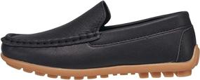 img 1 attached to CoXist Toddlers Leather Loafer Moccasin Boys' Shoes at Loafers