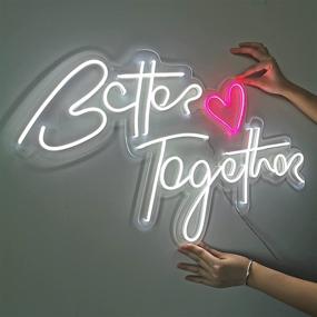 img 2 attached to KAEGORT Custom LED Neon Light Sign Настенный декор Персонализированный дизайн ручной работы Neon Art Wall Sign For Party Wedding Bar Слоган Пользовательские стили шрифта цвета текста (адаптер питания включает)