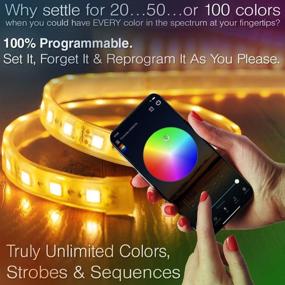 img 3 attached to 🌈 Enhance Your Space with Limitless Led Strip Lights – 32.8 FT, Unlimited Color, Sequence, Strobe, Music Sync – Compatible with Google Home & Alexa – Smart App Control, WiFi Controller, IR Remote – Dimmer, Timer, Easy 3M Peel Off Installation