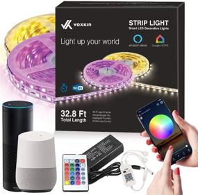 img 4 attached to 🌈 Enhance Your Space with Limitless Led Strip Lights – 32.8 FT, Unlimited Color, Sequence, Strobe, Music Sync – Compatible with Google Home & Alexa – Smart App Control, WiFi Controller, IR Remote – Dimmer, Timer, Easy 3M Peel Off Installation