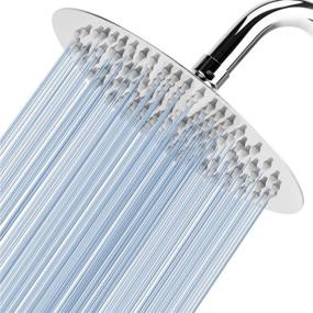 img 4 attached to 💦 Voolan High Pressure Shower Head - California Compliant 1.8 GPM - 8" Rain Shower Head crafted with 304 Stainless Steel - Enhanced Showering Experience Even with Minimal Water Flow - Chrome Finish