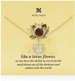 img 4 attached to 💎 Exquisite AM ANNIS MUNN Lotus Necklace - Timeless 925 Sterling Silver Flower Pendant for a Delicate Valentine's Day Gift