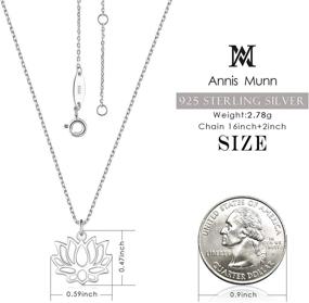 img 2 attached to 💎 Exquisite AM ANNIS MUNN Lotus Necklace - Timeless 925 Sterling Silver Flower Pendant for a Delicate Valentine's Day Gift